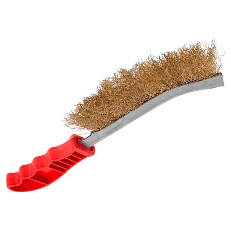 Щетка по металлу гнутая с пластиковой ручкой 250 мм