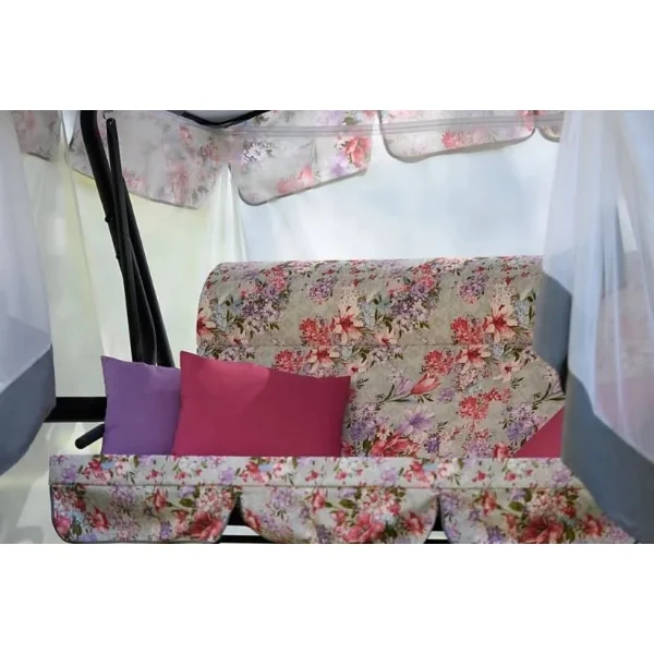 Качели садовые Турин Премиум FLOWER 3-х местные 