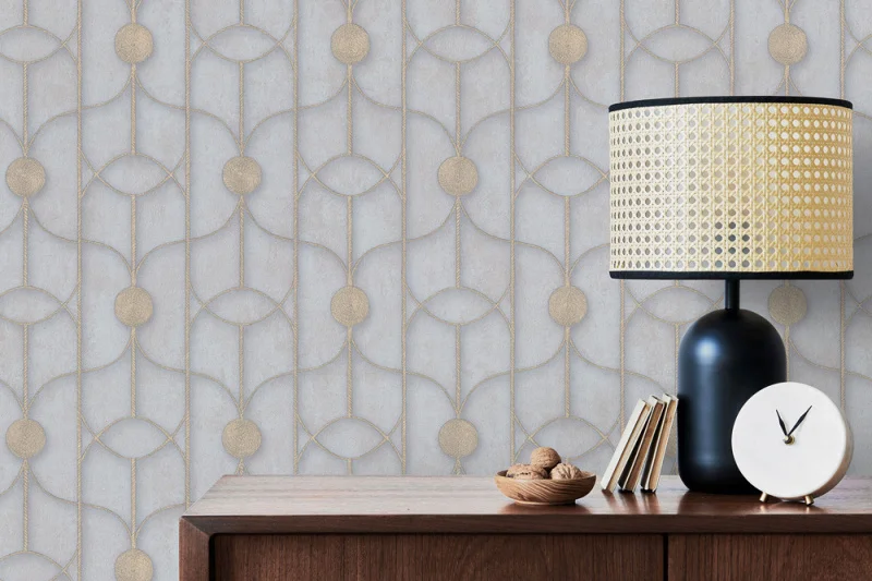 Обои ORNAMY Coin виниловые на флизелиновой основе 1,06*10,05 м, серый/бежевый 8059-11 (6)