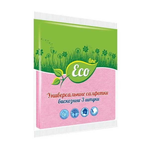 Салфетка универсальная вискозная Eco Line 3 шт 