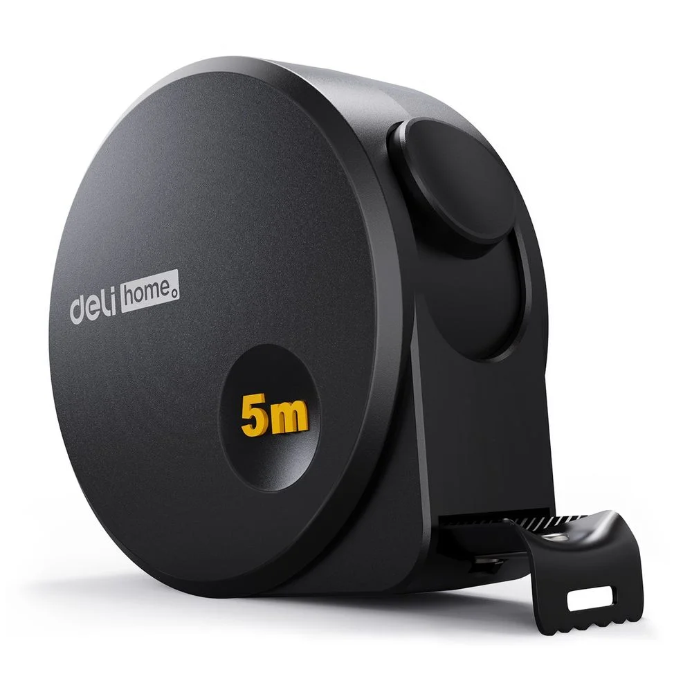 Рулетка 5 м х 19 мм Home Series Black Deli HT8519 софттач пластик