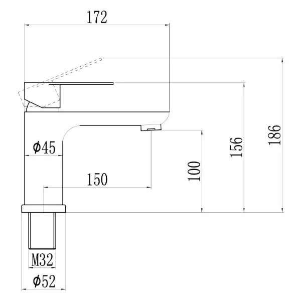 Смеситель для раковины Fmark FS8801Q, графит