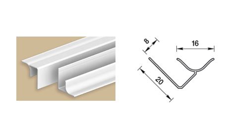 Угол внутренний для панелей универсальный 8мм 3,0м "Идеал Ламини", 001-G Белый глянцевый