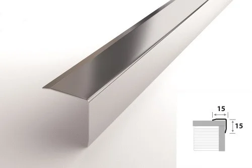 Профиль угловой 15*15 защитный наружный полированная нерж. сталь ПУ 15-1НСП.2700.001