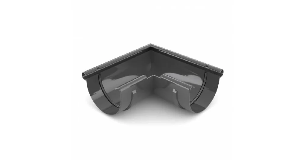 Угловой элемент желоба универсальный 90°DÖCKE PREMIUM Графит