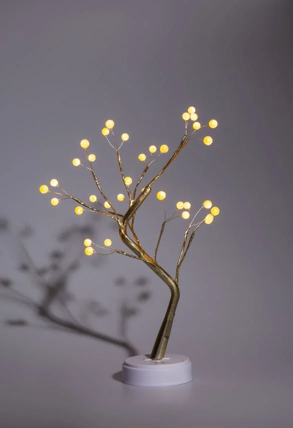 Светильник декоративный «Жемчужное дерево» ЭРА, тепл. бел. LED h=45см 3хАА IP20