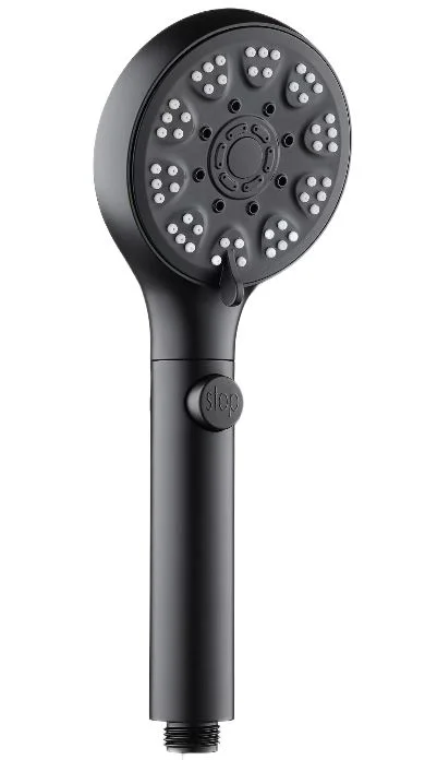 Душевая лейка SANTREK AQUA MS-6206 6-ти режимная d=100мм L=270мм, черный
