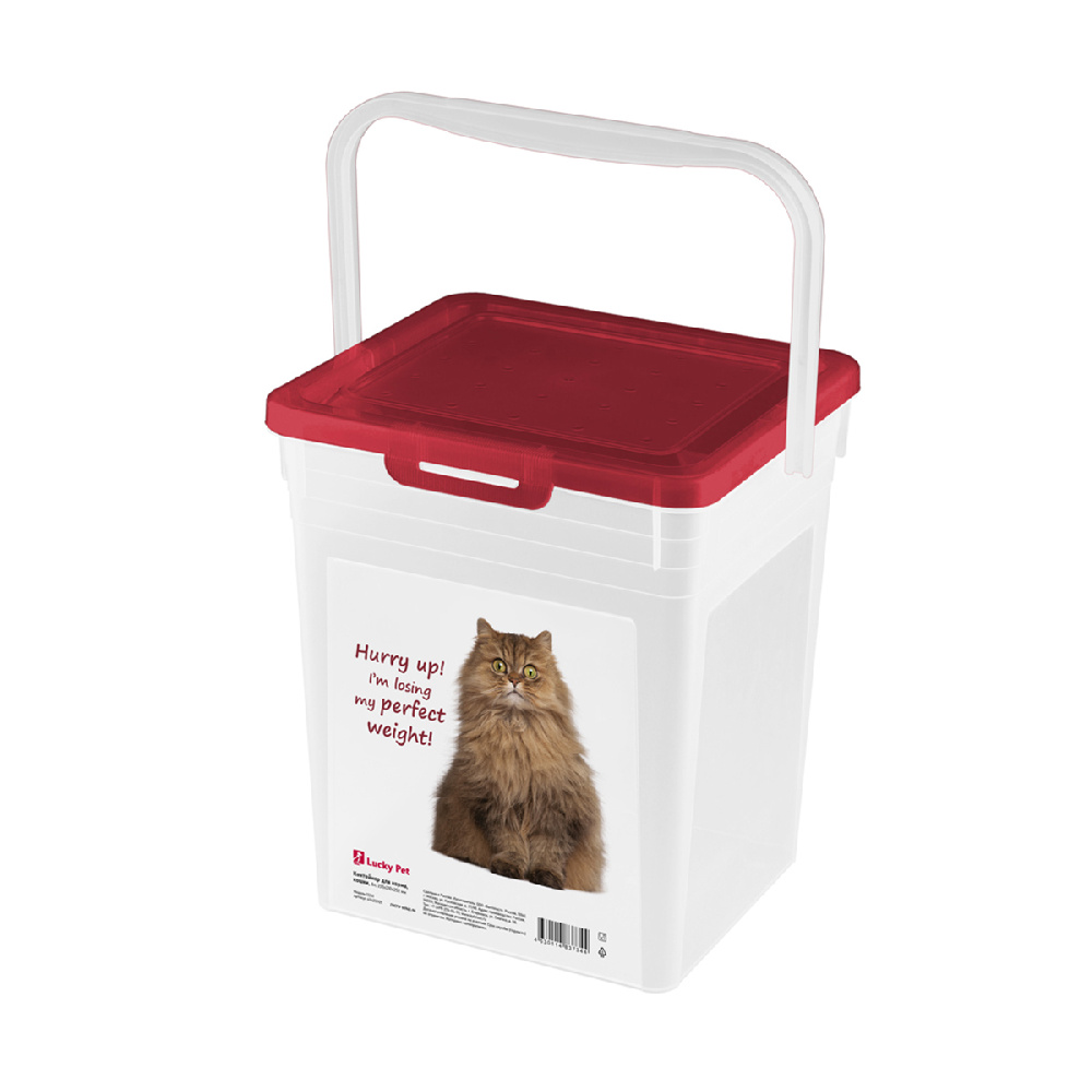 Контейнер для корма Lucky Pet Кошки, 235 x 210 x 252 мм, 8 л, бордовый