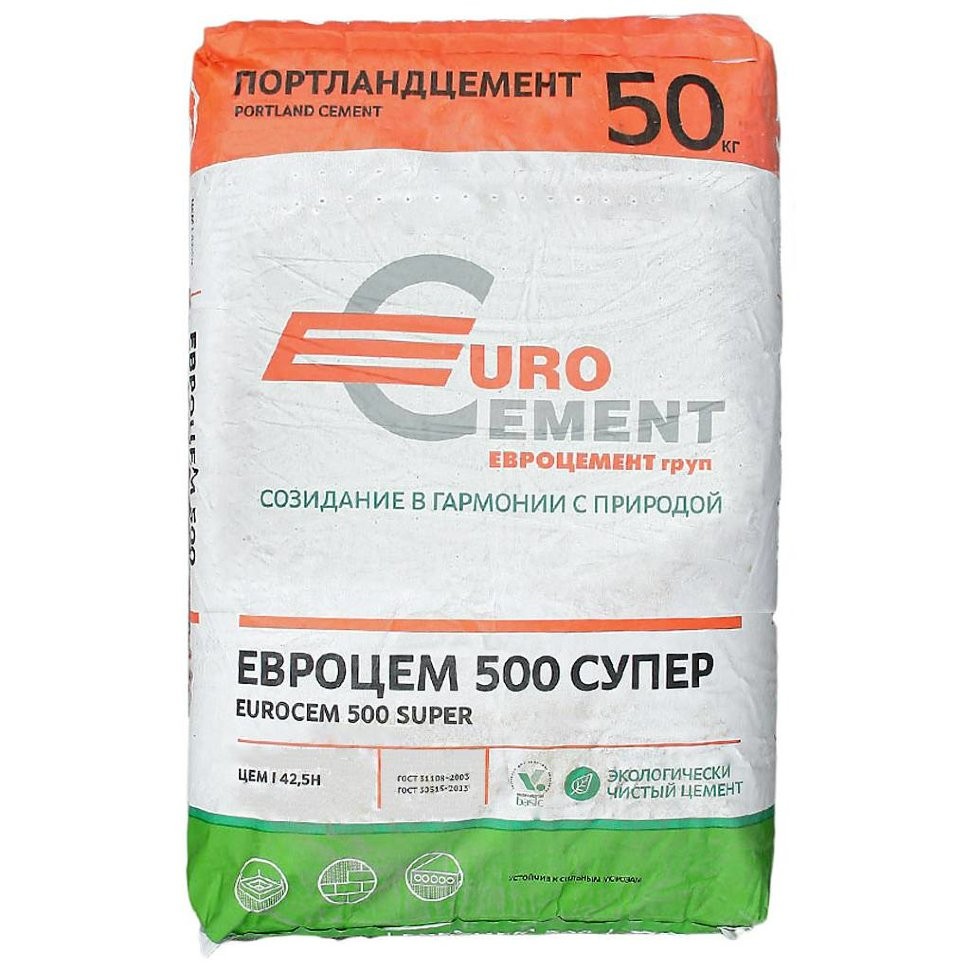 Цемент ЕВРОЦЕМЕНТ 500 СУПЕР 50кг (40)