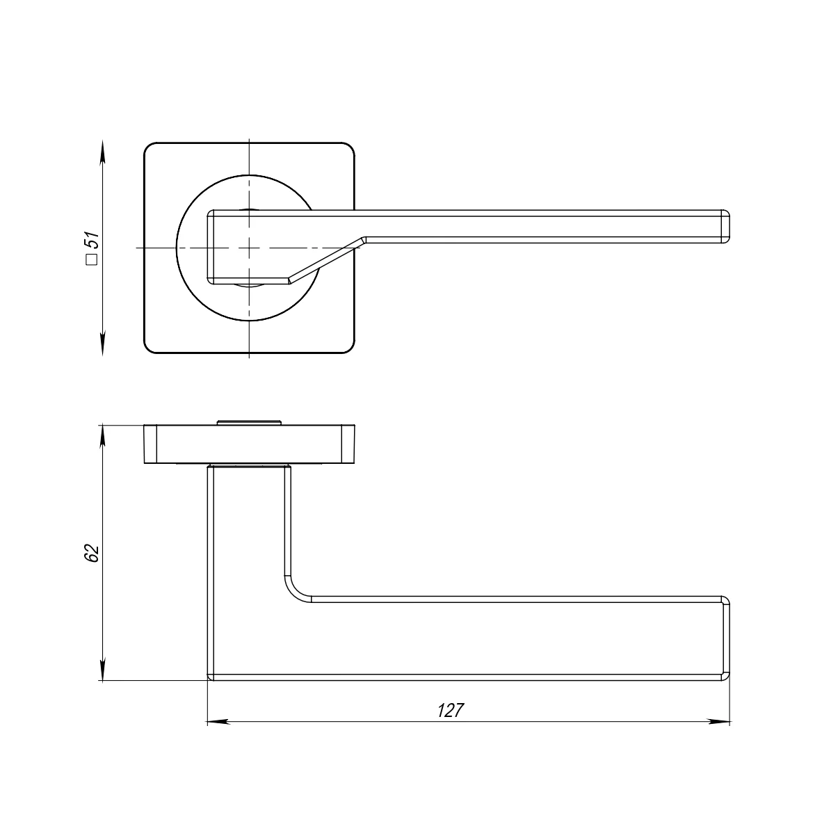Ручки дверные раздельные Аякс K.JK51.LEVEL SN/CP-3, матовый никель