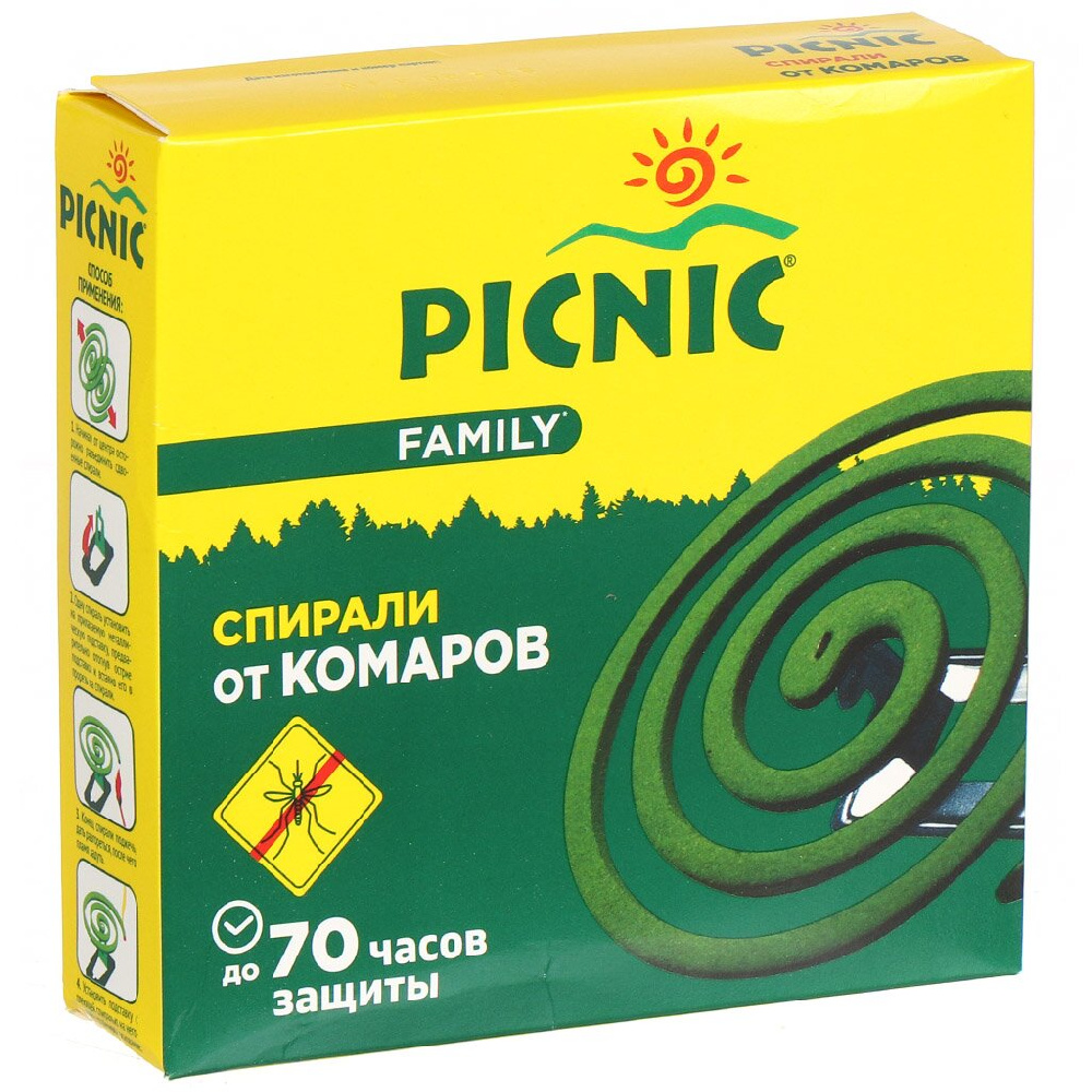 Репеллент от комаров, спираль Picnic Family, 10 шт