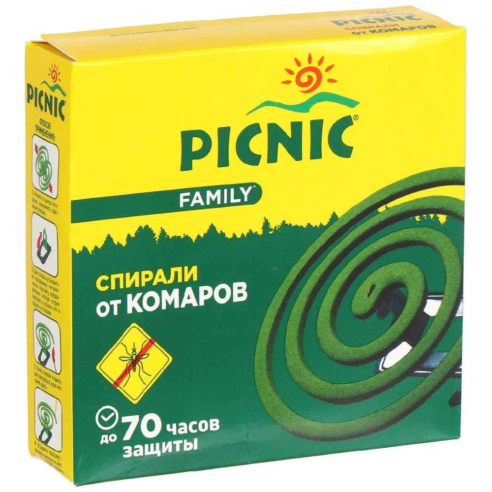 Репеллент от комаров, спираль Picnic Family, 10 шт
