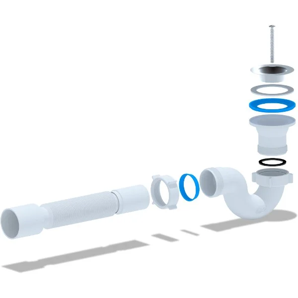 Сифон Ани для душевого поддона 1 1/2"*40 с гибкой трубой 40*50 E115