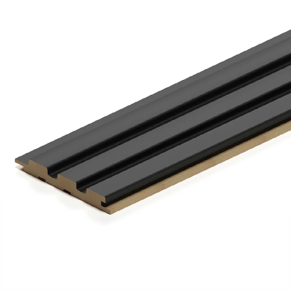 Панель МДФ стеновая реечная Stella Beats De Luxe Black Lead 2700*119*16 (4шт)