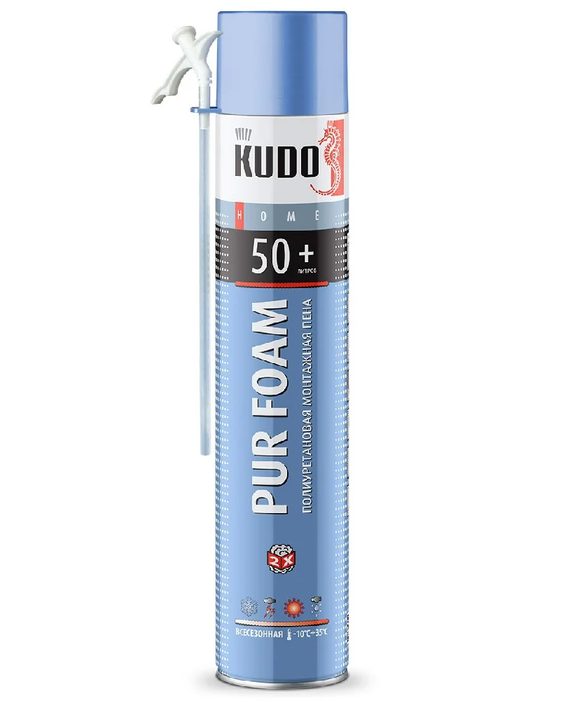 Пена монтажная бытовая KUDO всесезонная "HOME 50+" 1000 мл (12)