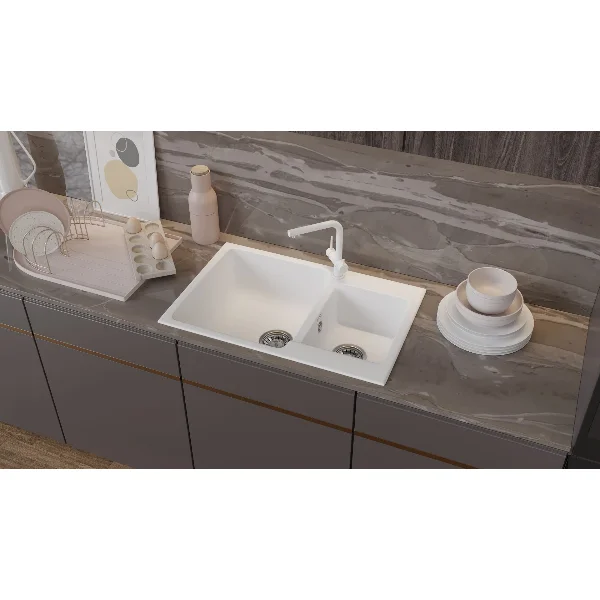 Мойка кухонная 2-секц. Santrek BOXY SA-B780K 780*510мм, иней-321