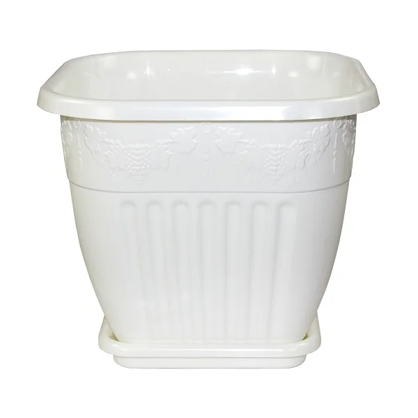 Горшок для цветов Лозанна 8 л квадратный, белый арт М1470