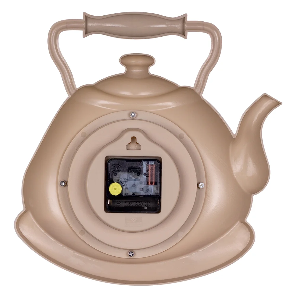 Часы настенные 27х28,5 см Чайник Рубин, бежевый с золотом