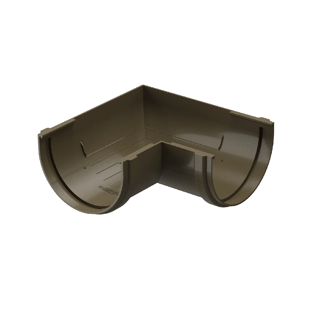 Угловой элемент желоба универсальный 90°DÖCKE PREMIUM Каштан