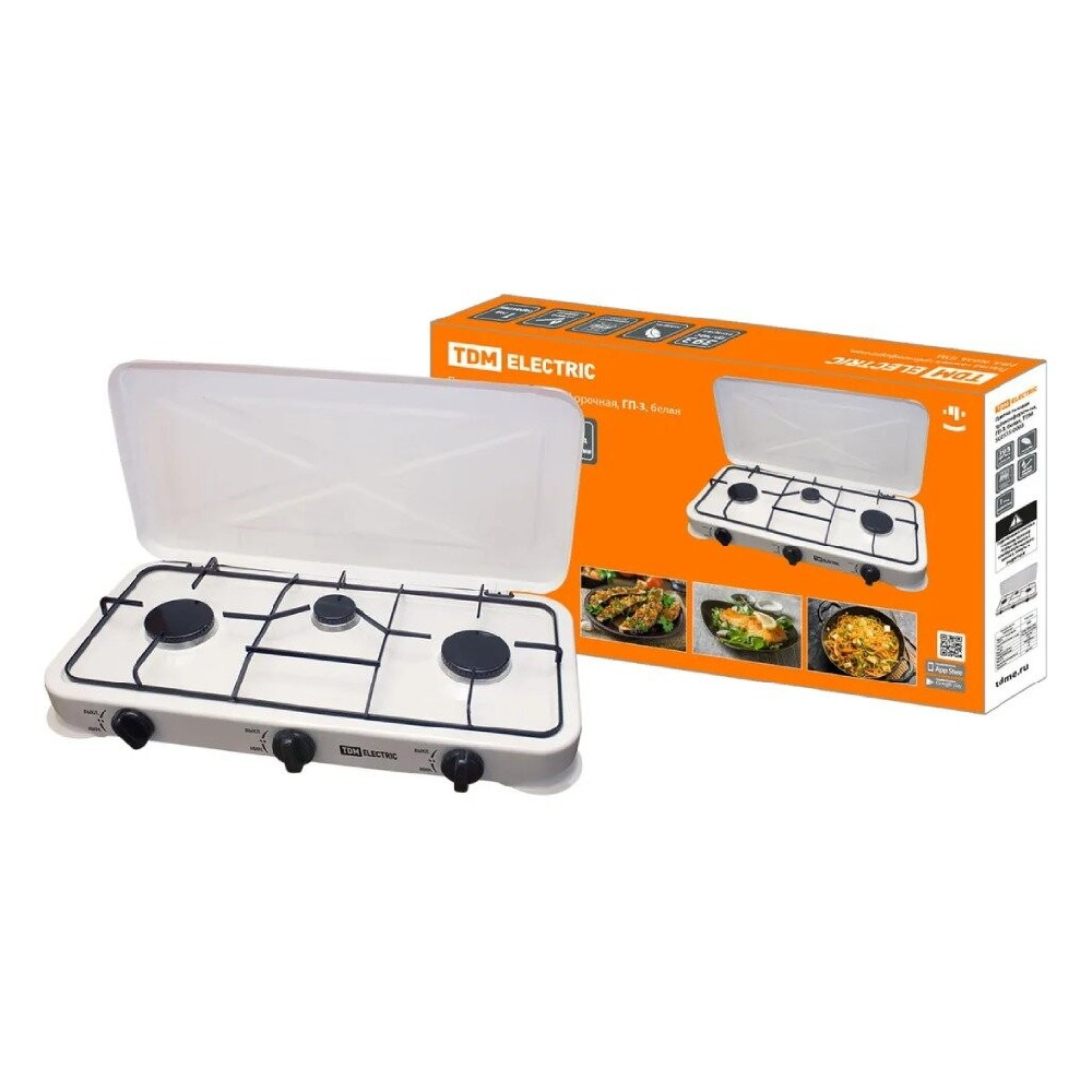 Плита газовая 3 конфорки TDM Electric, ГП-3 SQ2515-0003, белая
