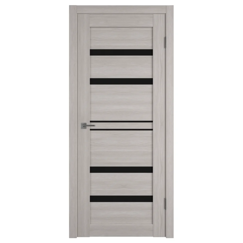 Дверь экошпон Atum Pro X26 600*2000 Artic oak/Black gloss (Арктический дуб/стекло черное)