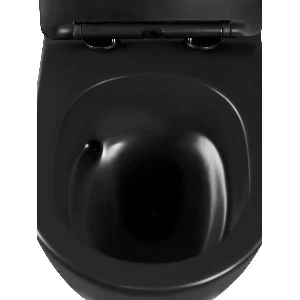 Унитаз подвесной безободковый HOLLER FLOW_MB (530*360*350мм, сиденье с микролифтом) черный матовый