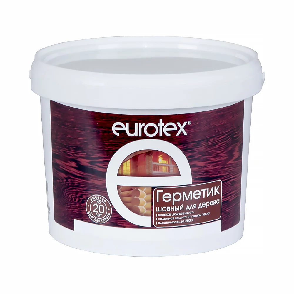 Герметик шовный для дерева Евротекс акриловый  3 кг, калужница