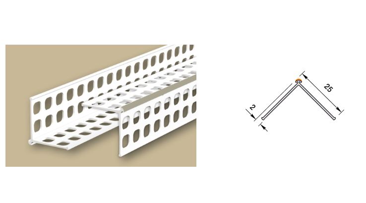 Угол штукатурный 25*25мм 3,0м "Идеал", 001 Белый