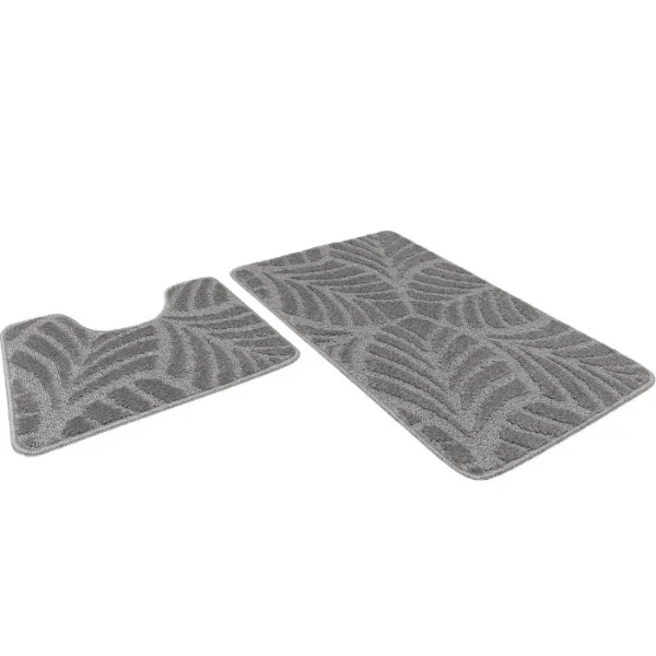 Набор ковриков для ванной и туалета Shahintex Актив Icarpet 2 шт, 50х80 + 50х40, 001 пепельный 74
