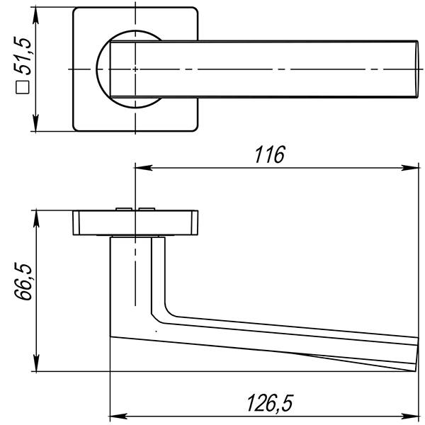 Ручки дверные раздельные Аякс K.JK51.ERGO CP-8, хром