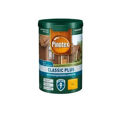 Пропитка декоративная для защиты древесины Pinotex Classic Plus 3 в 1 Сосна 0,9л