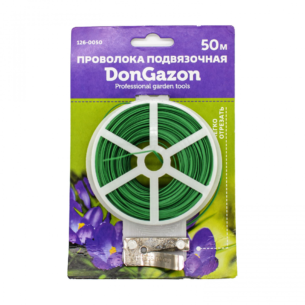 Проволока для подвязки растений на катушке "Don Gazon", плоская, 50 м