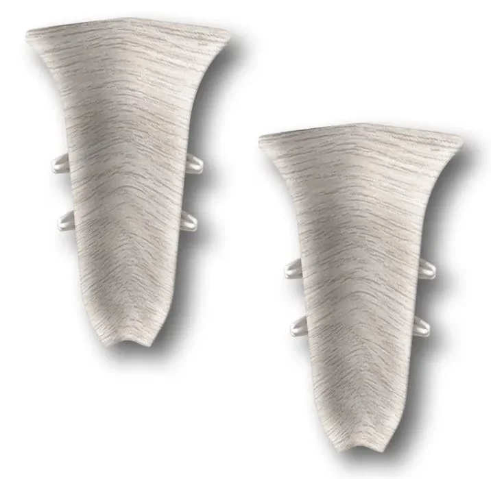 Угол внутренний для плинтуса 55мм Идеал Классик, 251 Ясень (2шт.флоуп.)