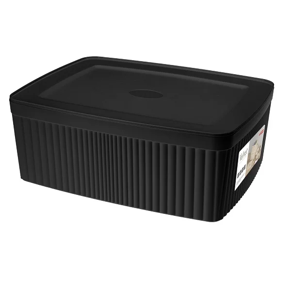 Лоток с крышкой 295х225х110 мм Velvet 6,55 л, Terrasanto черный, арт 433238913