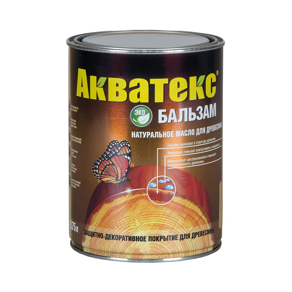 Масло для дерева Акватекс Бальзам, матовое Эбеновое дерево 0,75 л 