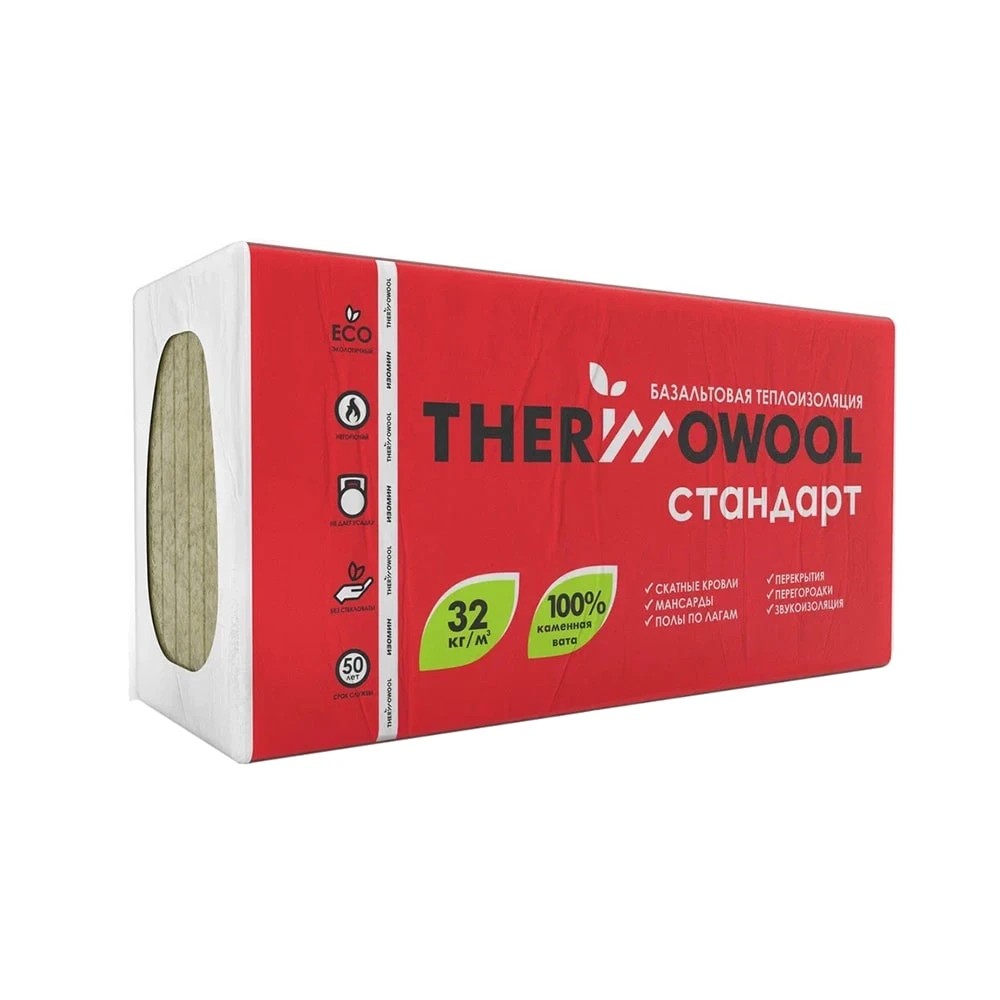 Утеплитель Изомин ThermoWool стандарт П-32 1200*600*100 (4шт/0,288м3) 