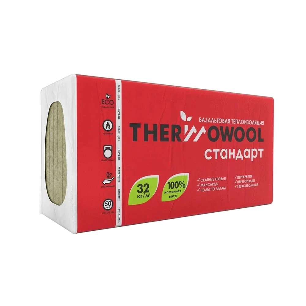 Утеплитель Изомин ThermoWool стандарт П-32 1200*600*100 (4шт/0,288м3) 