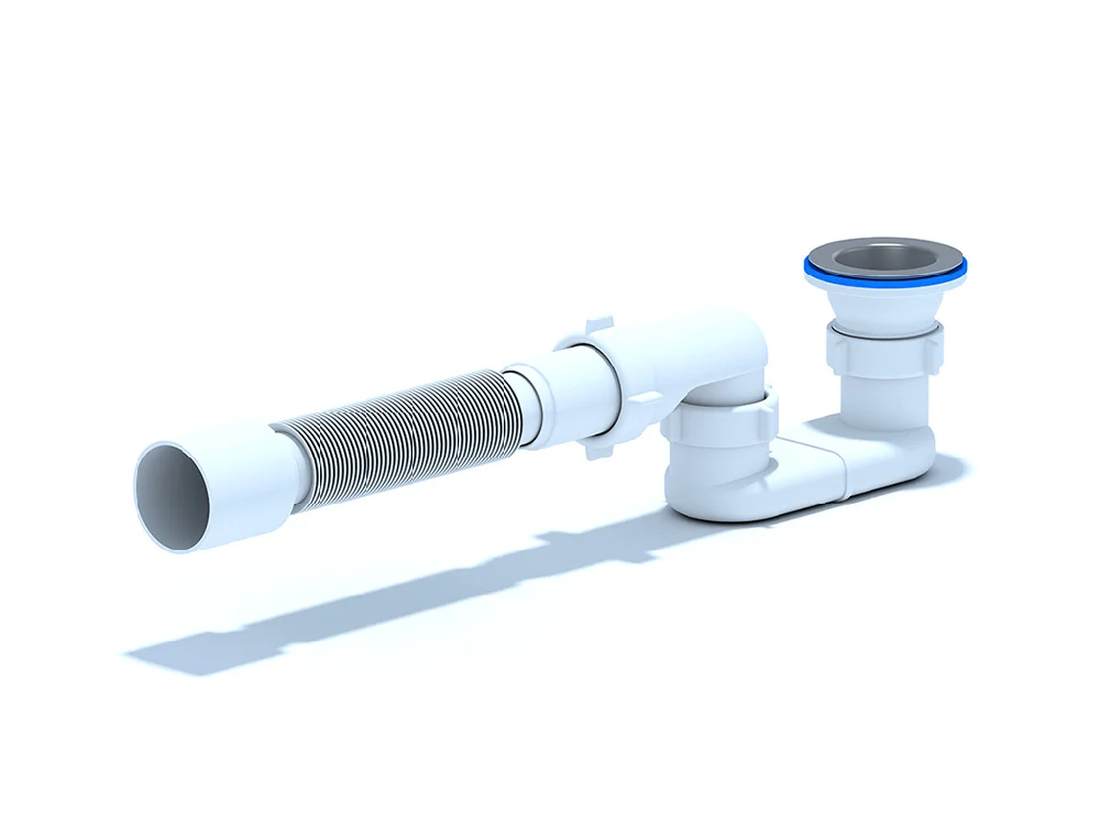 Сифон Ани для душевого поддона плоский 1 1/2" с гибкой трубой 40*50 E015