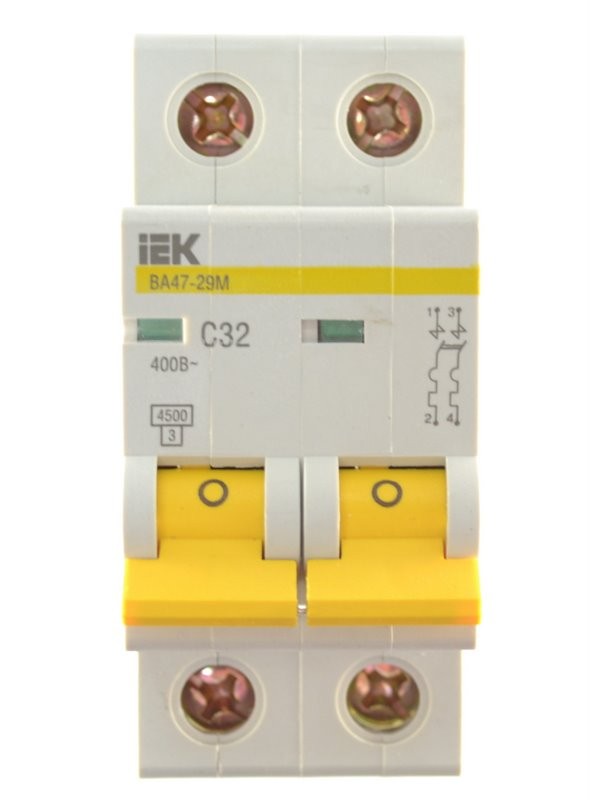 Выключатель автомат. IEK ВА47-29(С4,5кА) 2Р 32А
