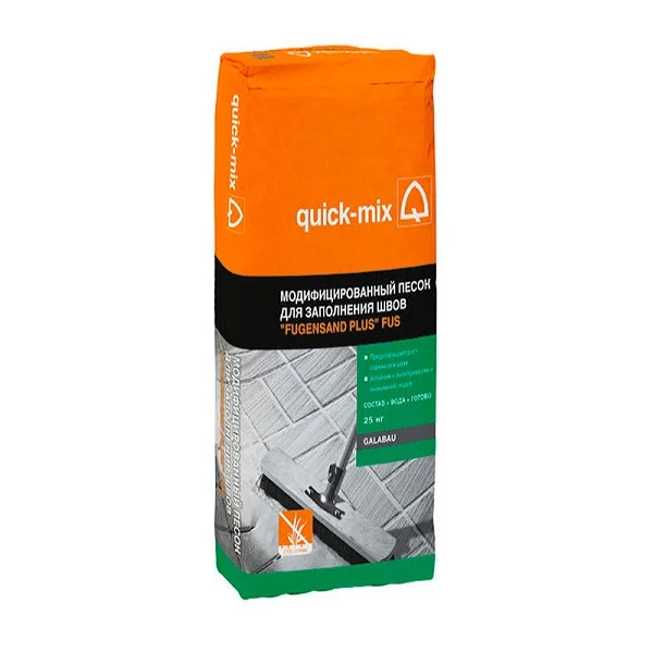 Песок модифицированный для заполнения швов QuickMix Fugensand Plus темно-песочный, 25кг (48)