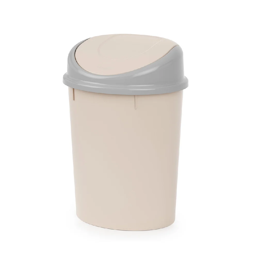 Контейнер для мусора 8л с плавающей крышкой, слоновая кость, Альтернатива М4166