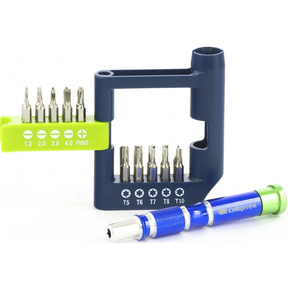 Отвертка для точных работ с набором бит , 21 шт //Сибртех