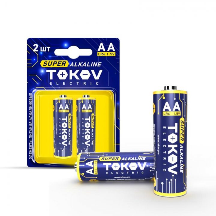 Батарейка алкалиновая TOKOV ELECTRIC TKE-ALS-LR6/B2 тип АА, 2шт.