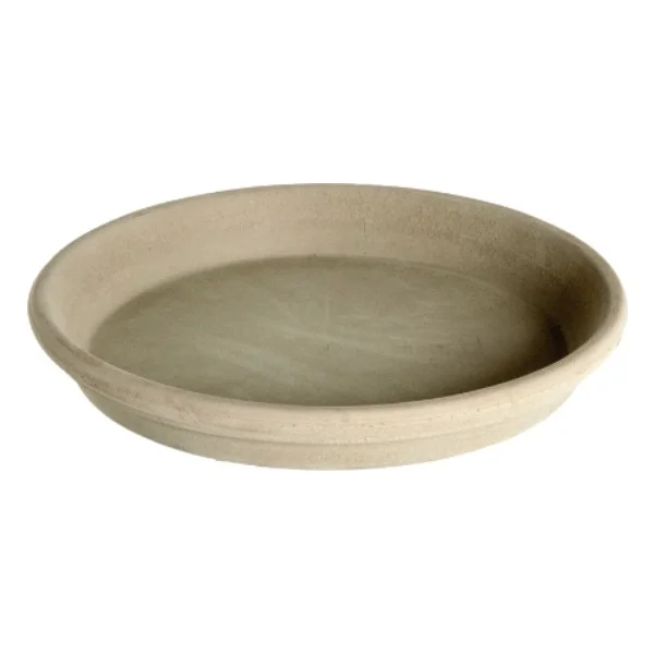 Горшок керамический Vaso Vulcano Graffiato с поддоном d 13, h 11,4 см, 0,8 л, серо-коричневый