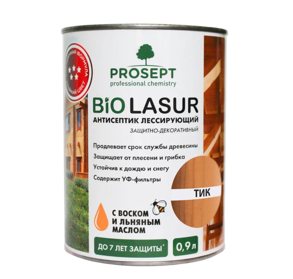 Пропитка защитно-декоративная PROSEPT BiO LASUR, Тик  0,9л