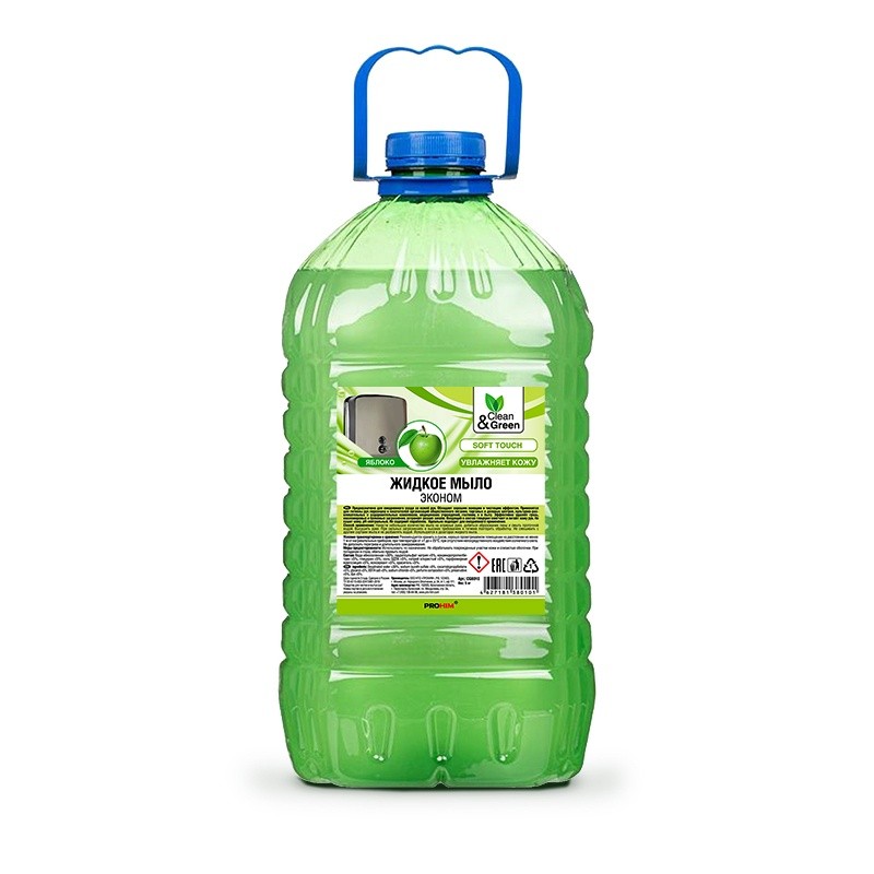 Жидкое мыло "Soapy" Clean&Green эконом "яблоко" 5л