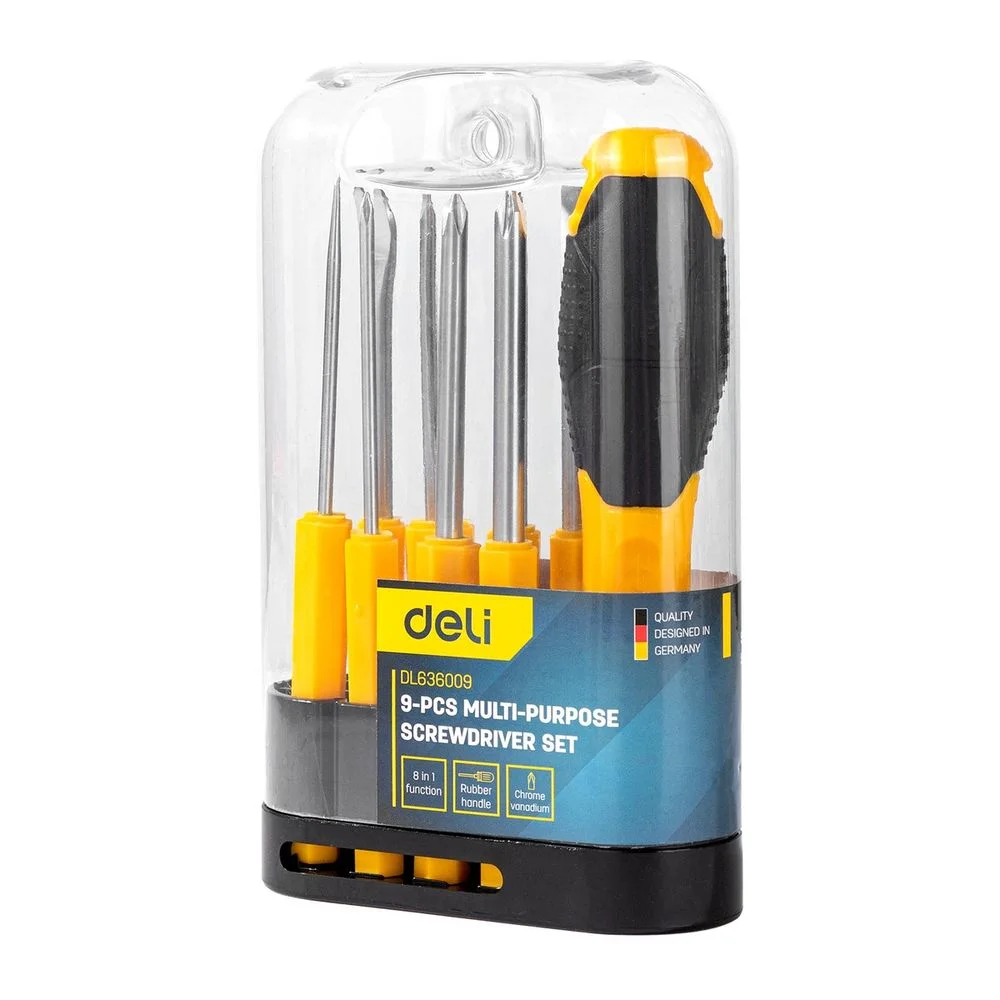 Отвертка многофункциональная 8-в-1 Deli DL636009 биты PH0, PH1, PH2, SL3, SL5, SL6, Y-образная