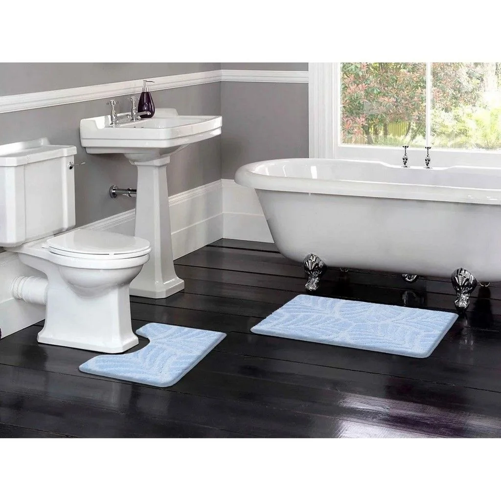 Набор ковриков для ванной и туалета Shahintex Актив icarpet 2 шт, 50х80 + 50х40, 001 голубой