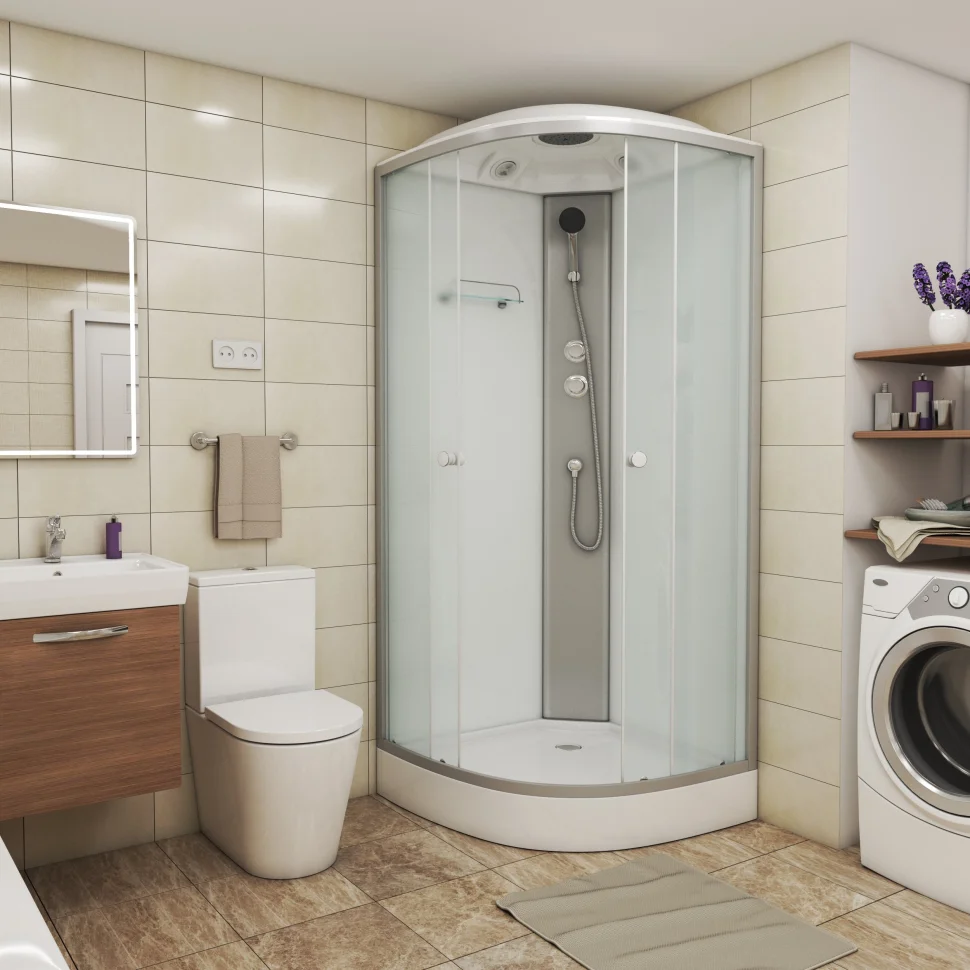 Душевая кабина Niagara Eco E80/13/MT 80х80х215, низкий поддон 13 см, стекло матовое