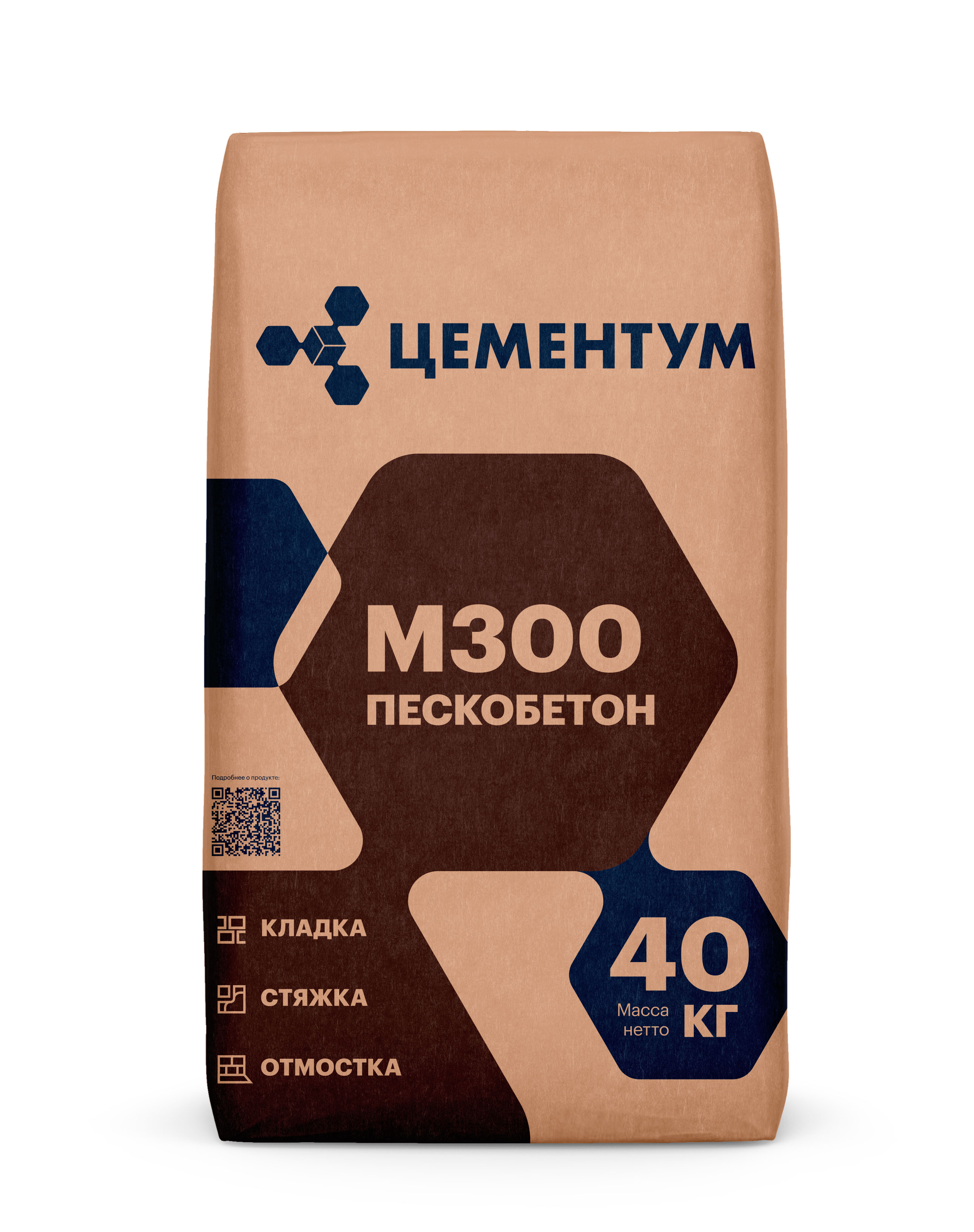 Смесь сухая М300 пескобетон Цементум 40кг (36)